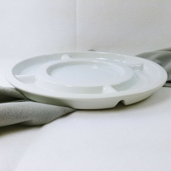 Serving Platter Ceramic Divided White 5 Sections - Picture 2 of 6